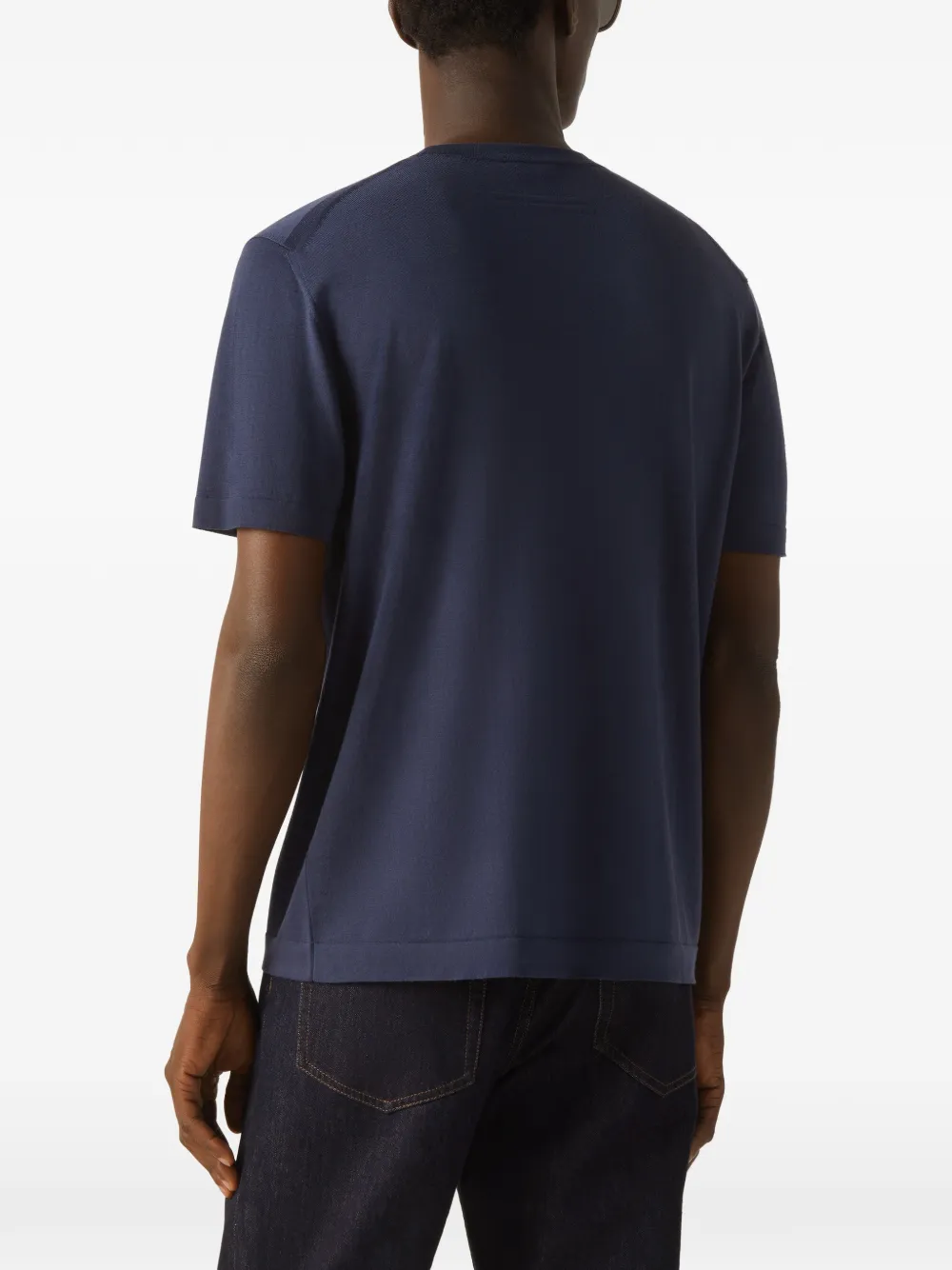 Zegna Wollen T-shirt Blauw