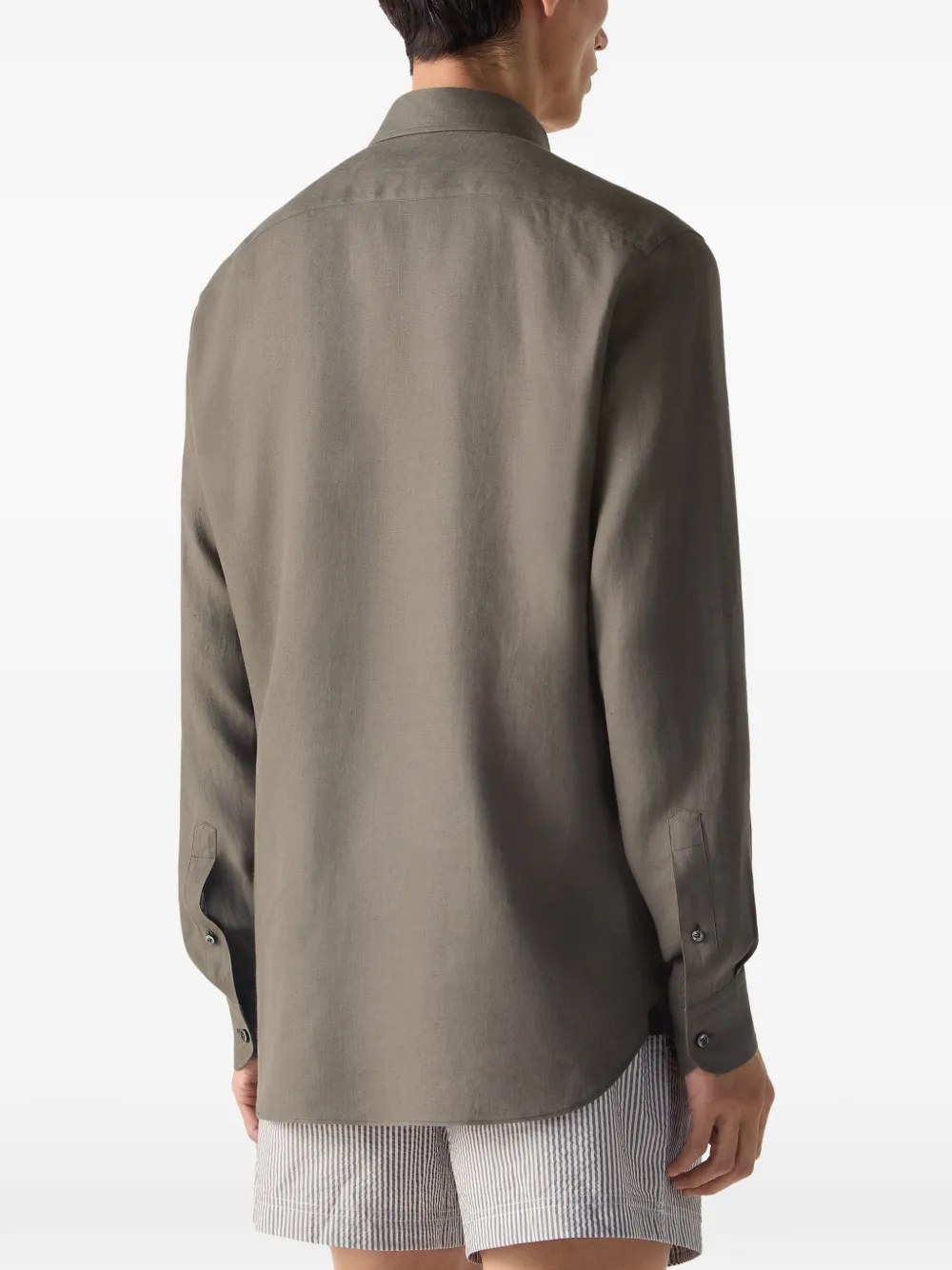 Zegna Oasi Lino overhemd Grijs