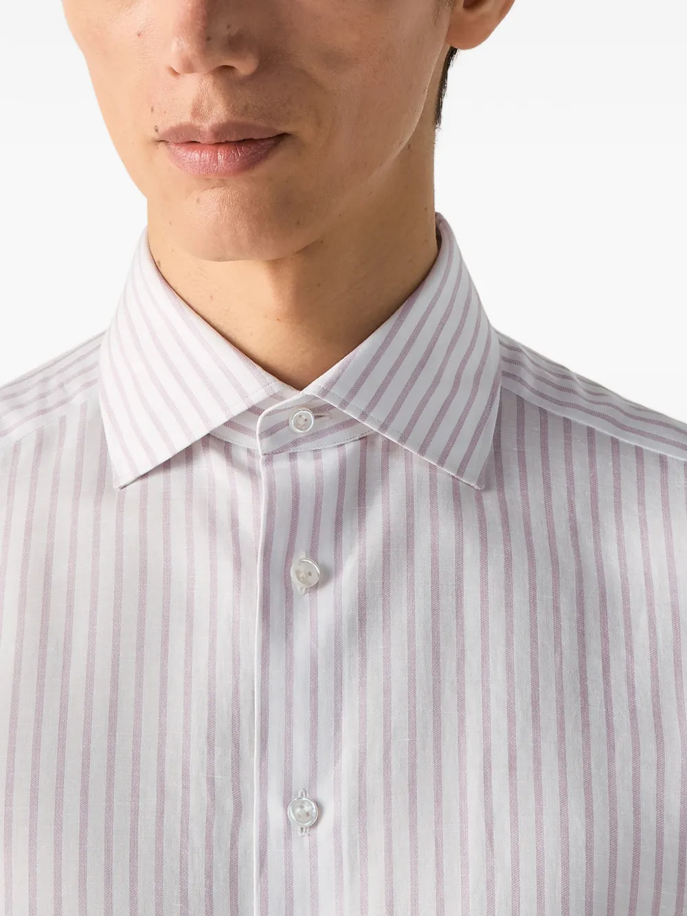 Zegna Gestreept overhemd Wit