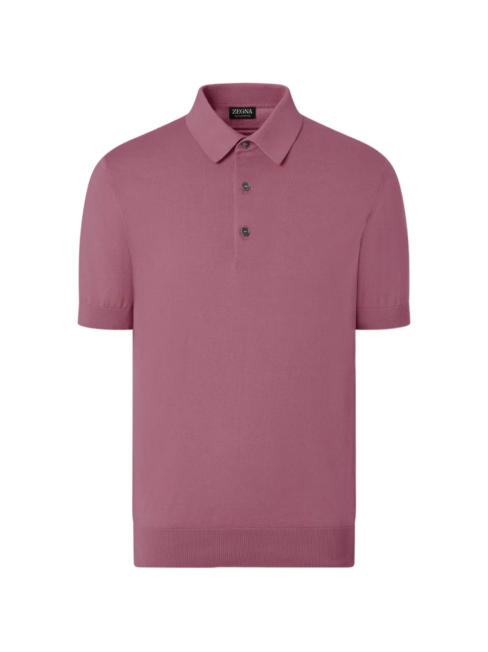 Zegna Polo in cotone con ricamo logo - Rosa