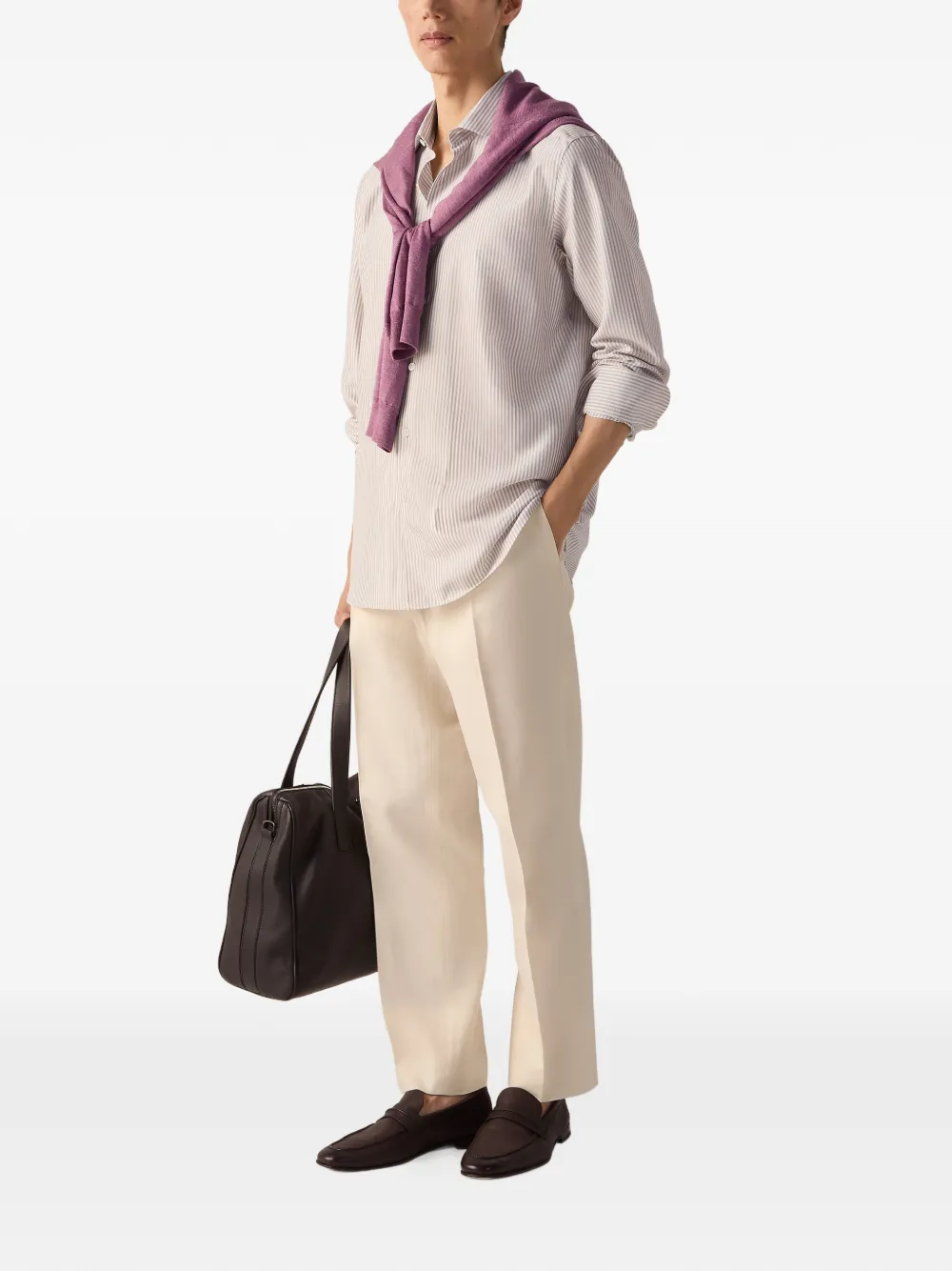 Zegna Gestreept overhemd Wit