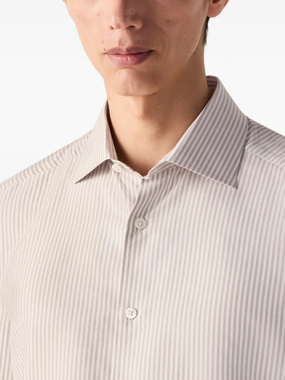 Zegna Gestreept overhemd Wit