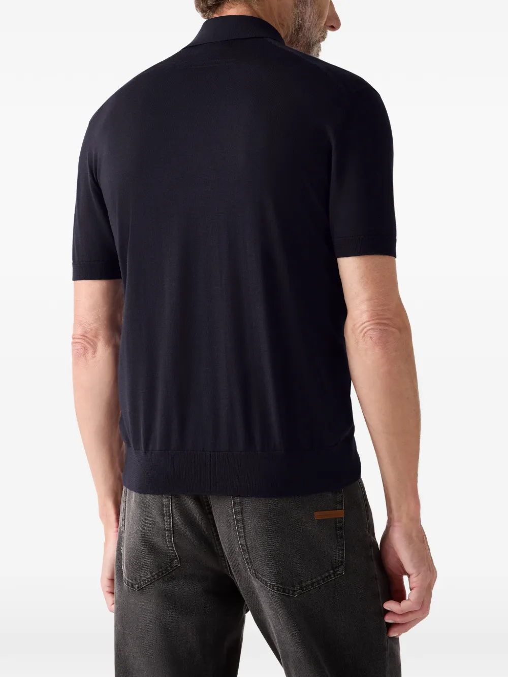 Zegna Wollen poloshirt Blauw