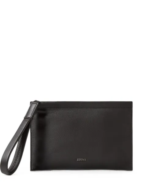 Zegna dark brown SECONDSKIN mini pouch