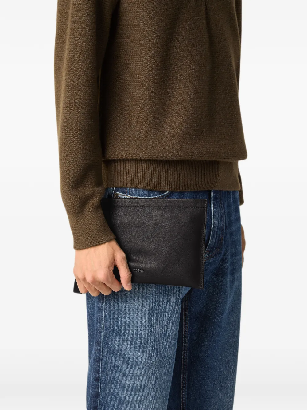 Zegna SECONDSKIN mini-buidel Bruin