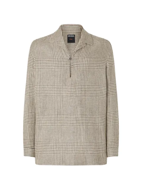 Zegna camisa con estampado de cuadros príncipe de Gales