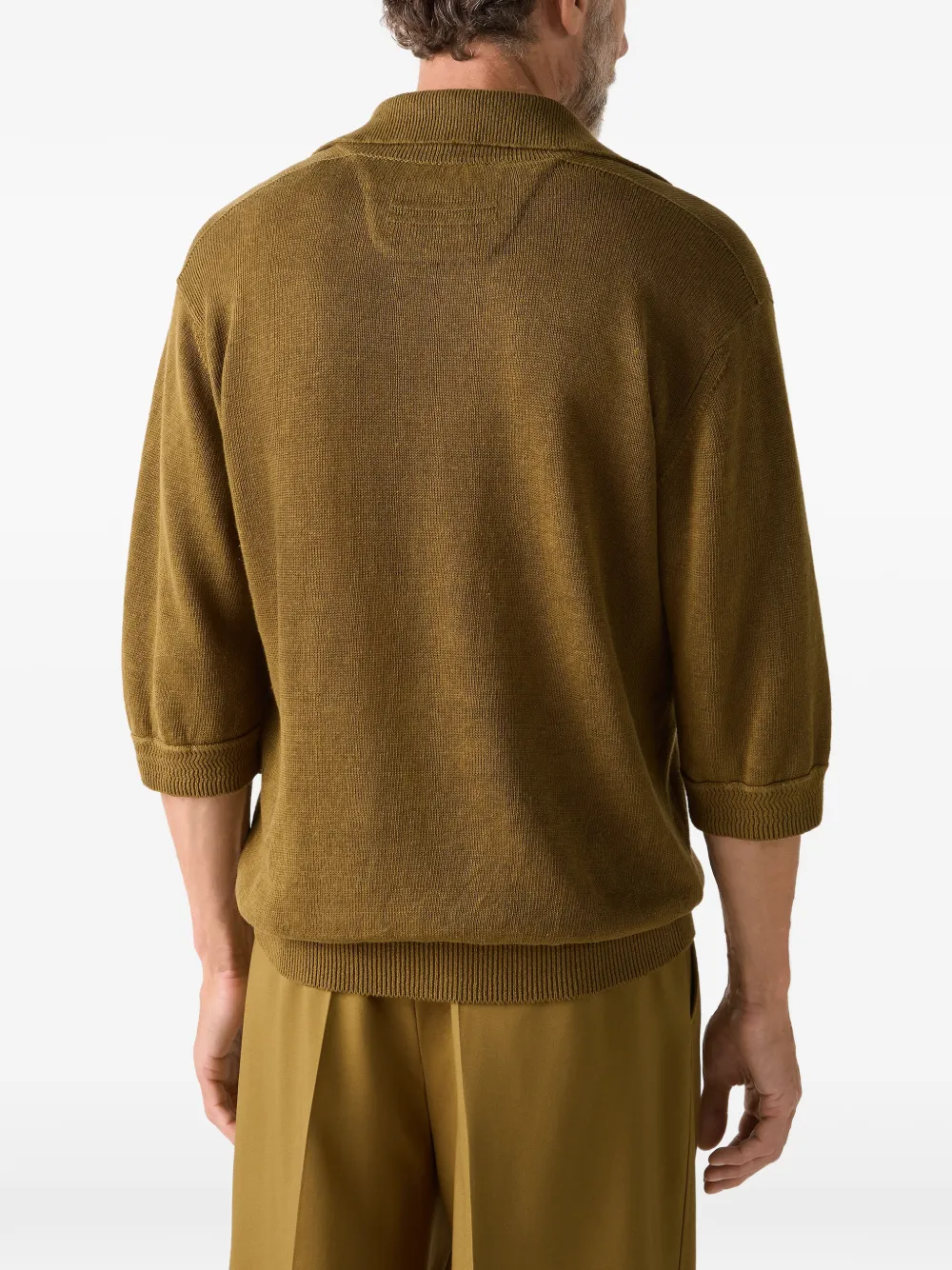 Zegna Oasi Lino poloshirt Groen