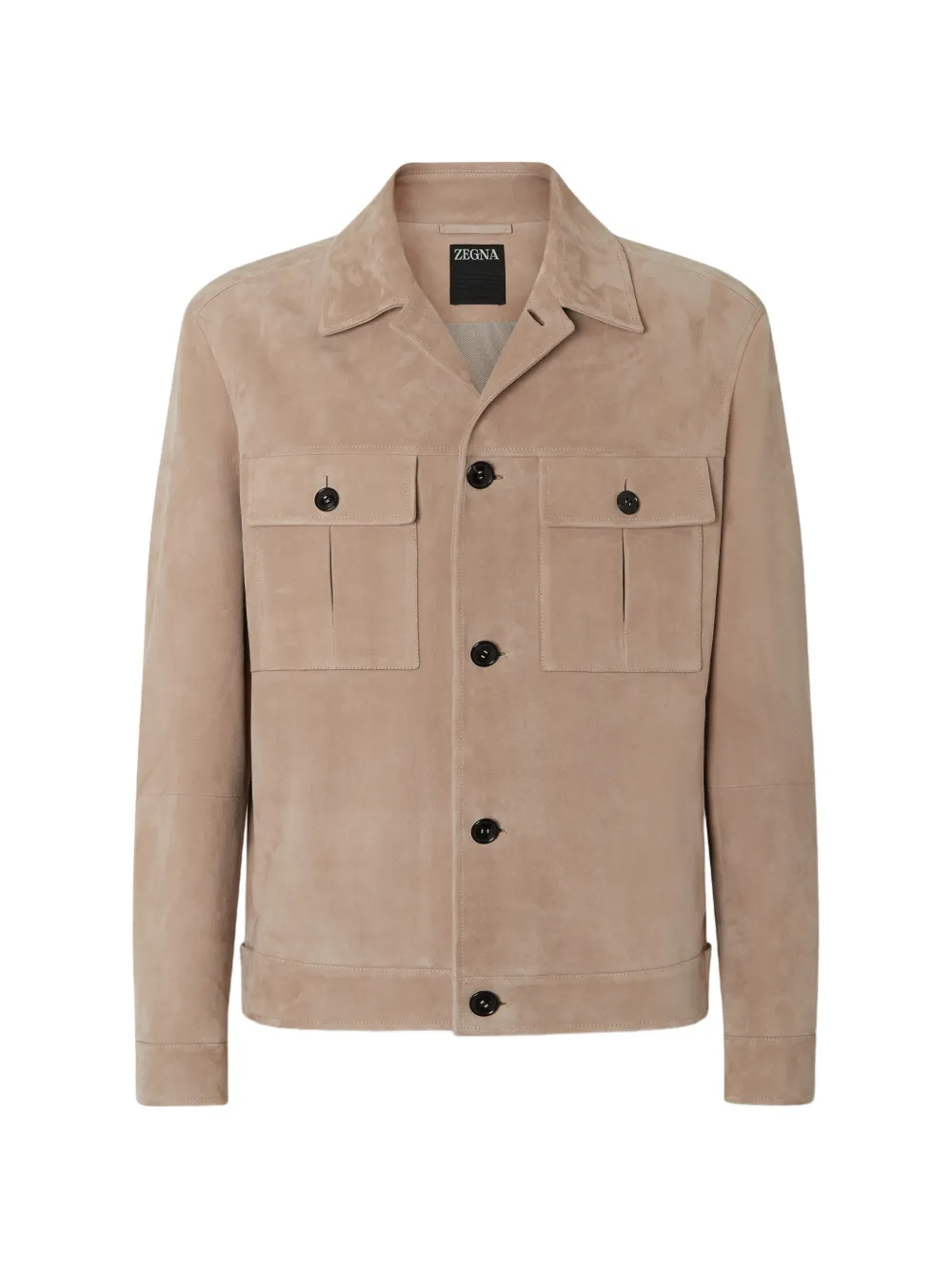 Zegna buttoned leather blouson - Neutrals