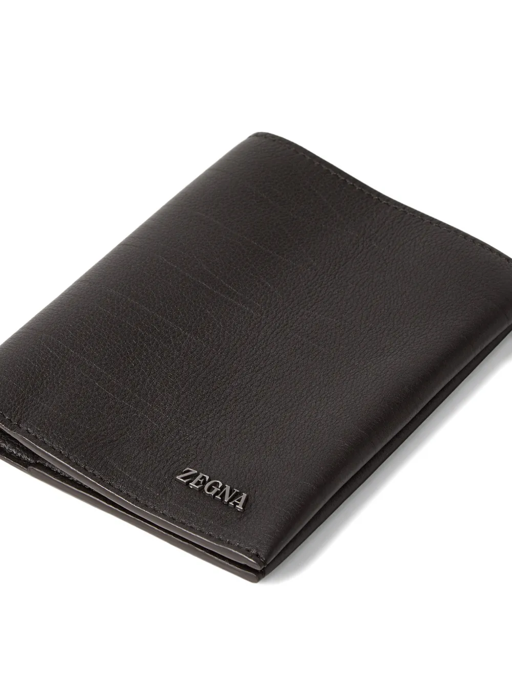  Zegna Leather Passport Case - Brown 