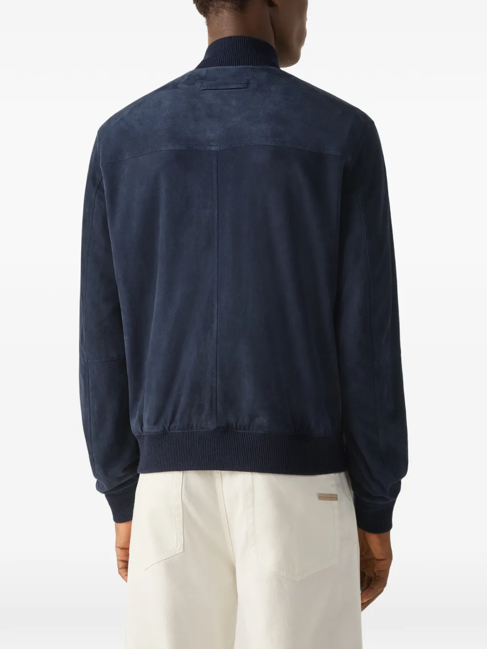 Zegna Suède shirtjack Blauw