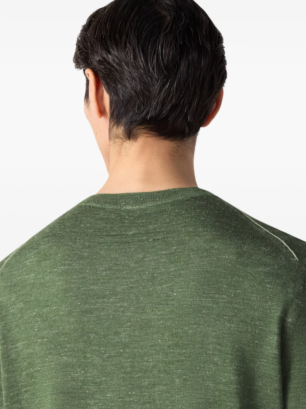 Zegna Gemêleerde trui met ronde hals Groen