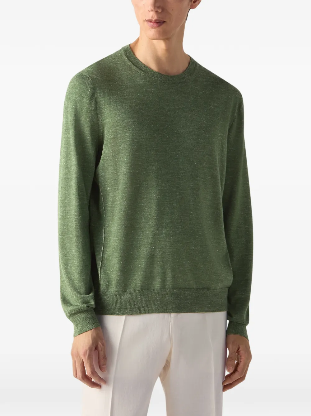 Zegna Gemêleerde trui met ronde hals Groen