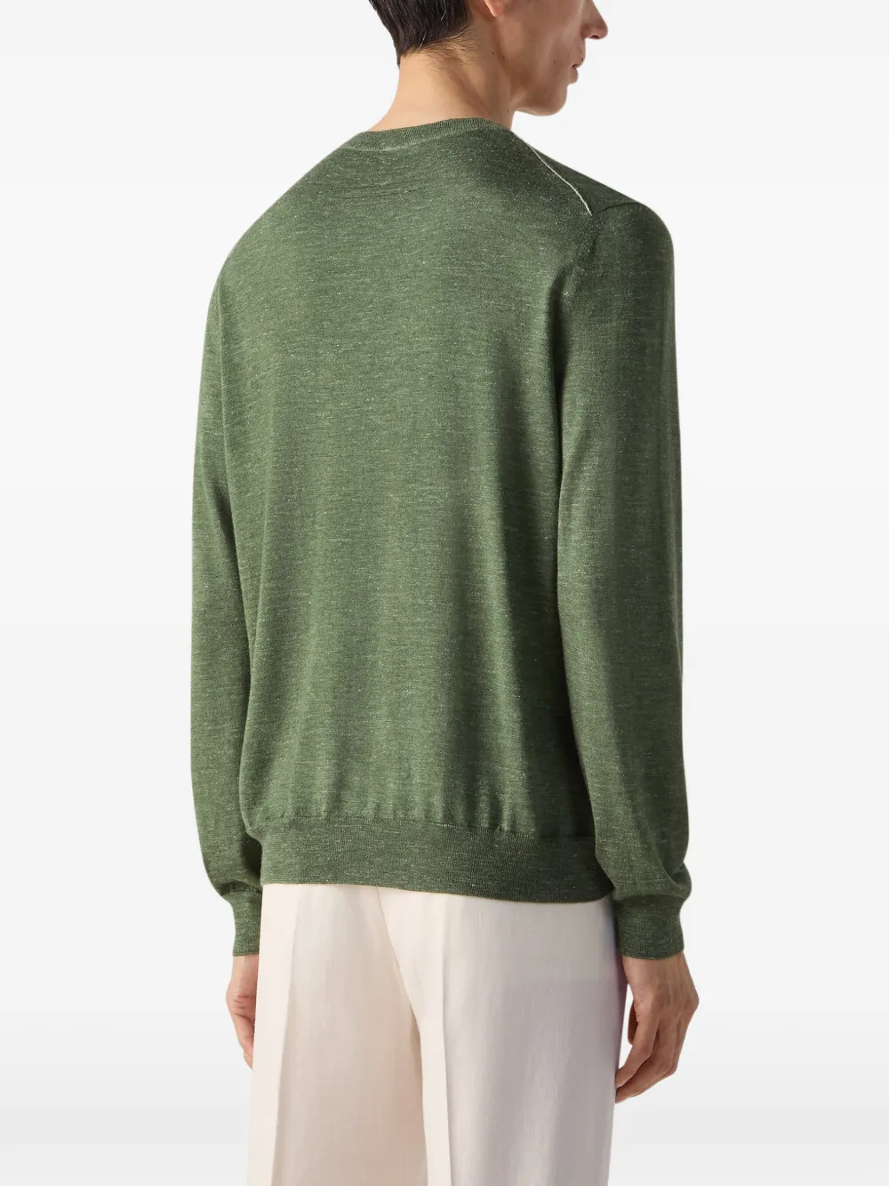 Zegna Gemêleerde trui met ronde hals Groen
