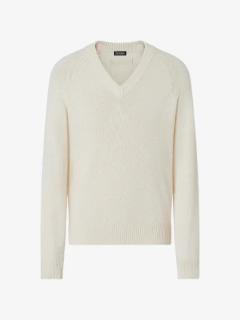 Zegna pull en coton Oasi à col v