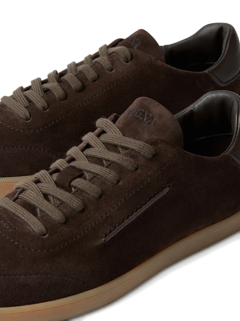 Zegna 232 donkerbruine sneakers