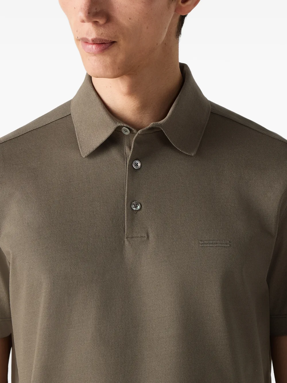 Zegna Dark taupe katoenen poloshirt Bruin