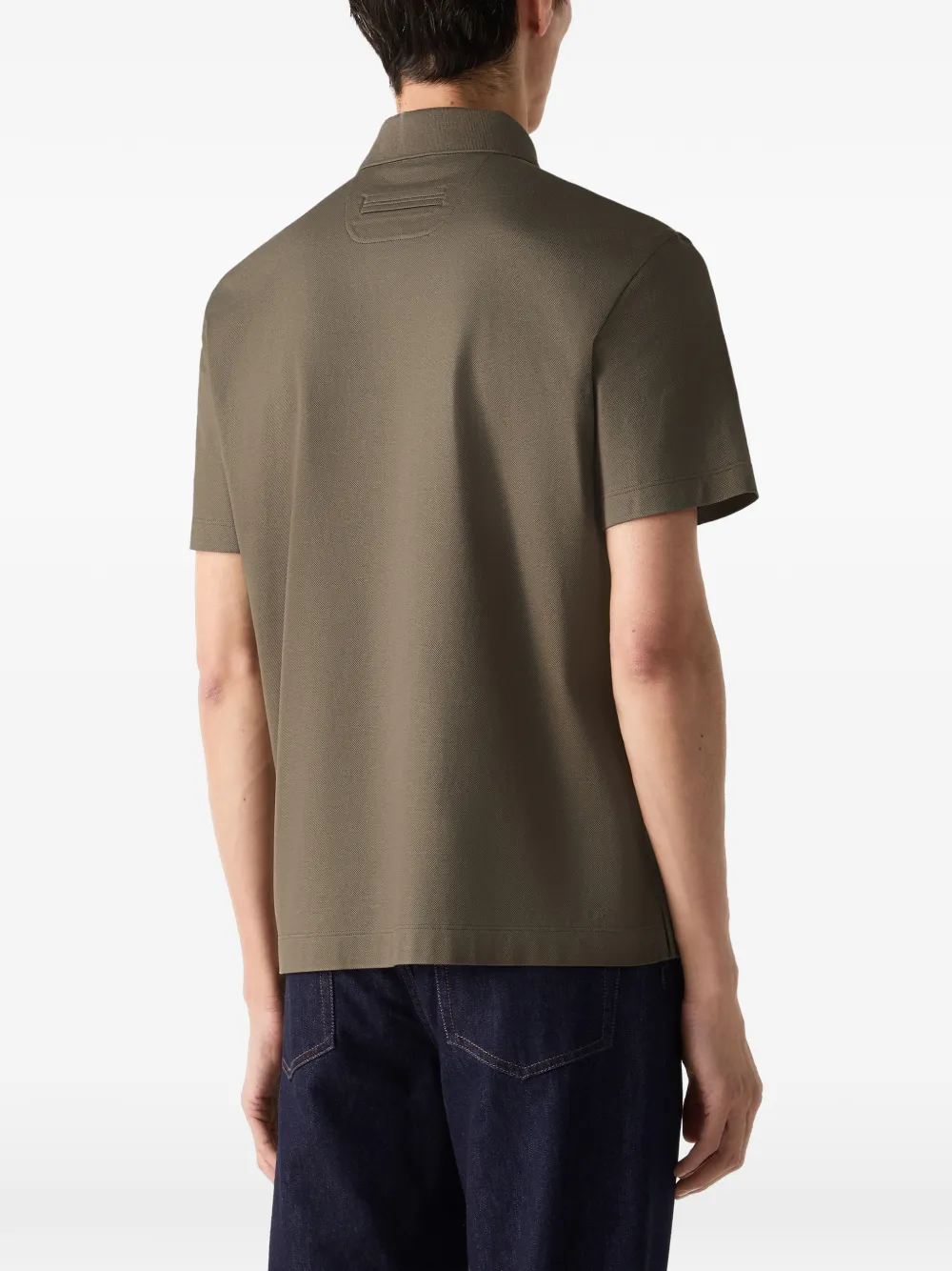 Zegna Dark taupe katoenen poloshirt Bruin