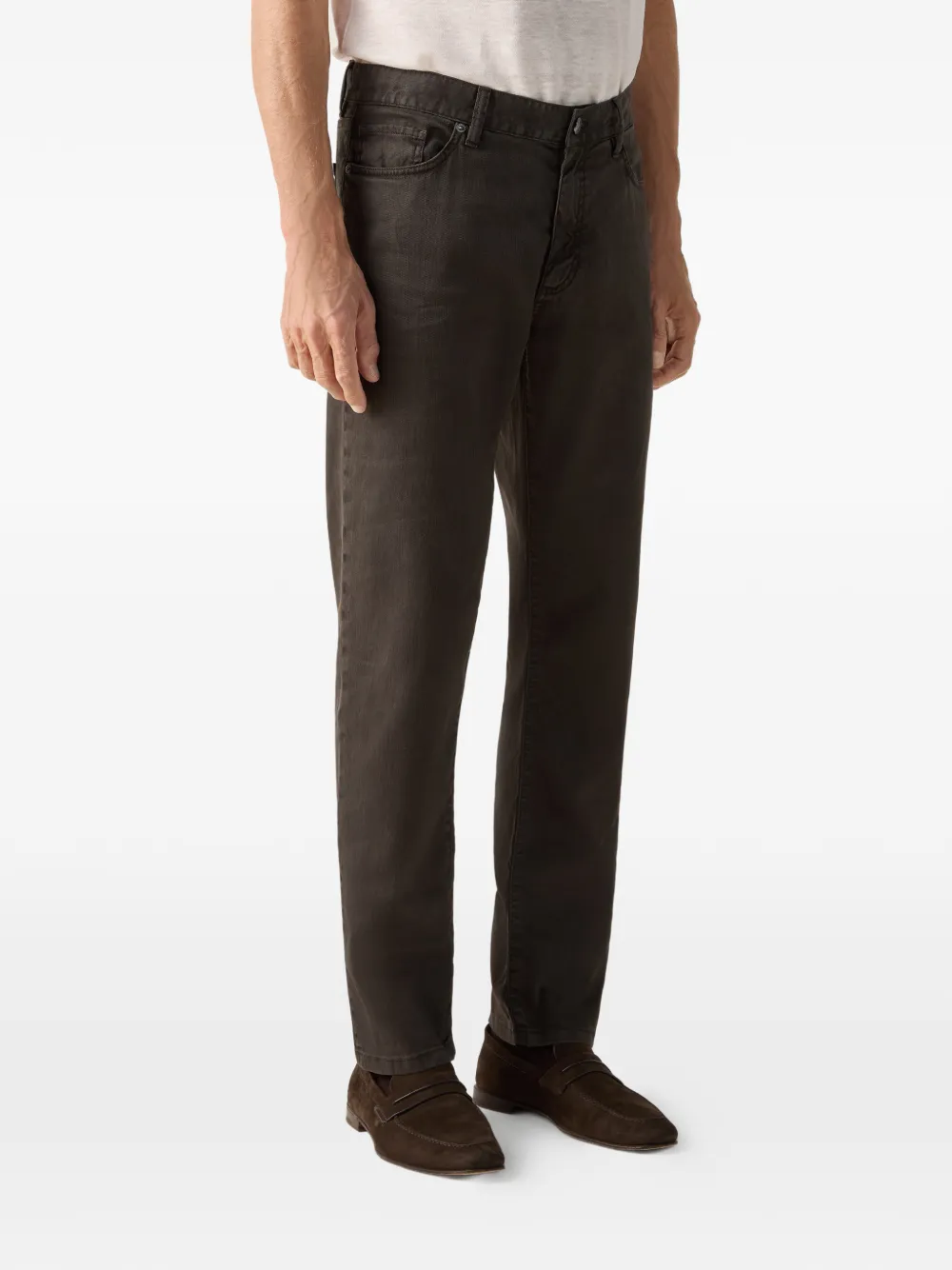 Zegna Stretch Roccia broek Bruin