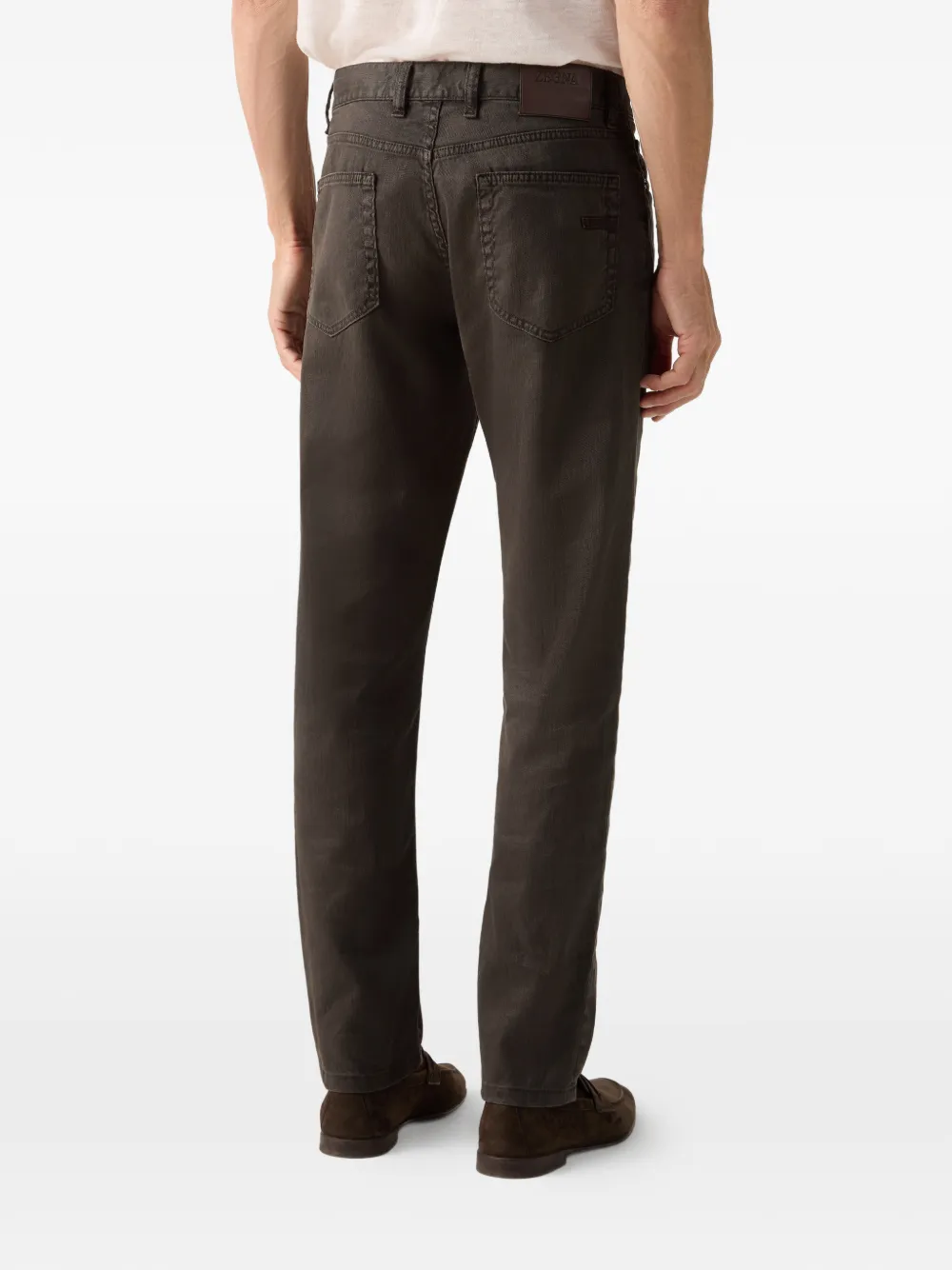 Zegna Stretch Roccia broek Bruin