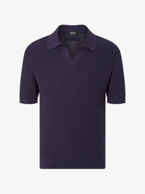 Zegna waffle-knit V-neck T-shirt