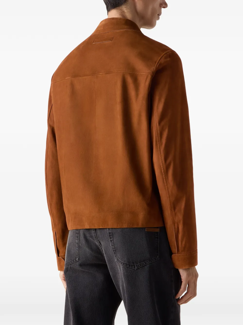 Zegna Shirtjack met puntkraag Bruin