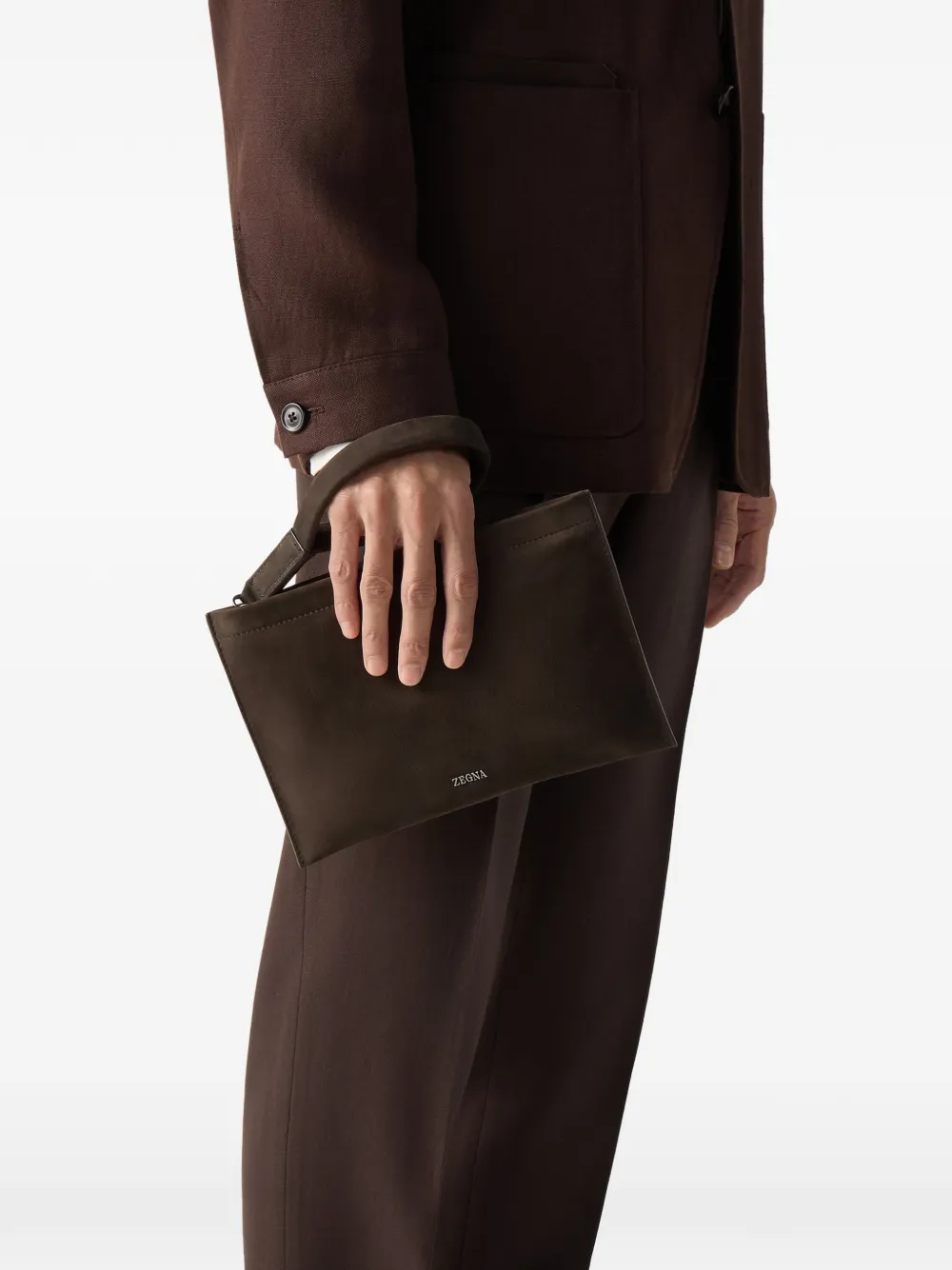 Zegna Secondskin mini-buidel Bruin