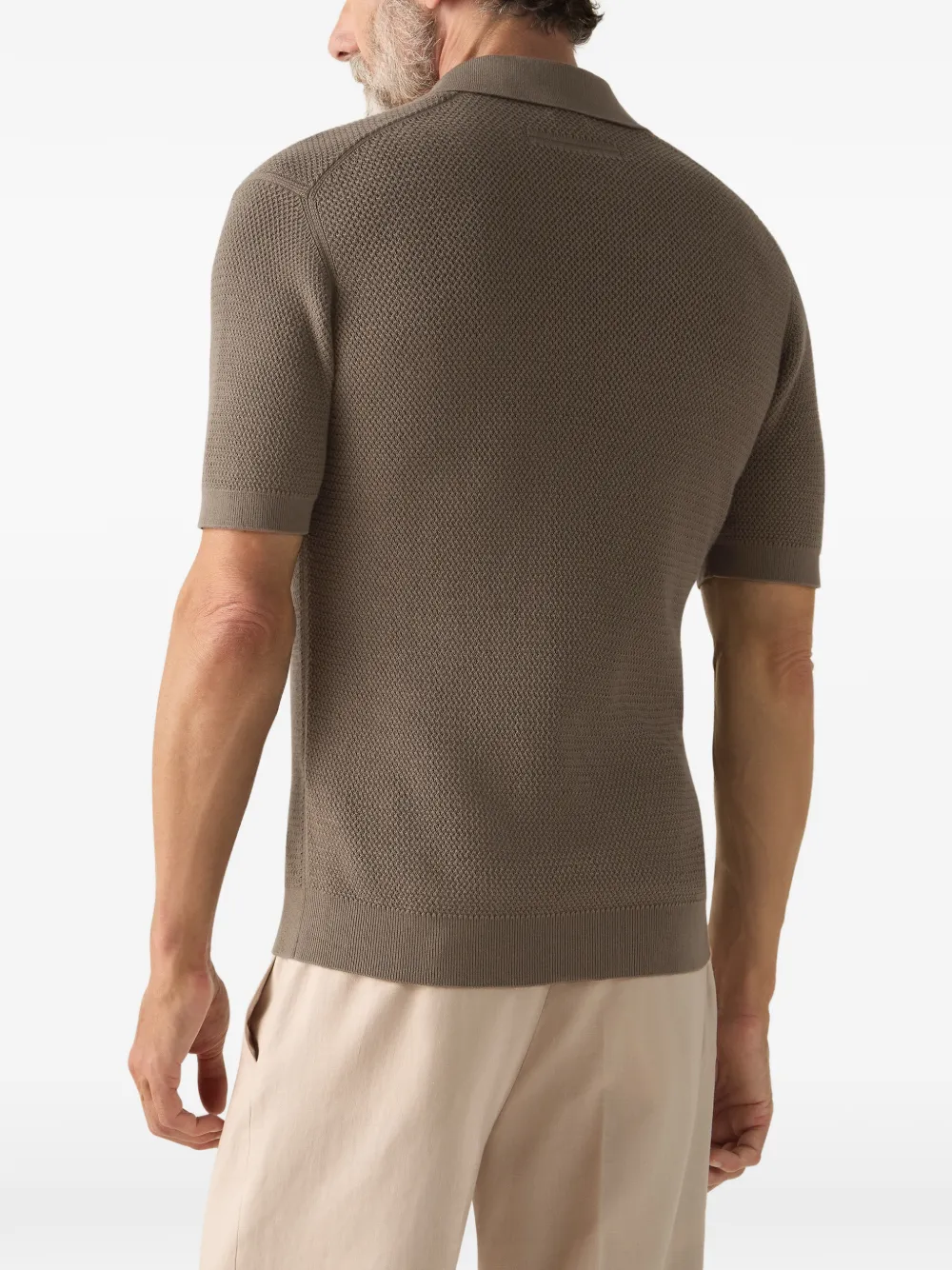 Zegna T-shirt met V-hals Bruin