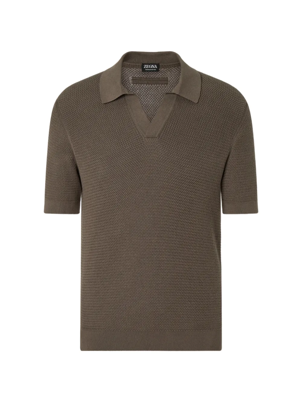 Zegna T-shirt con scollo a V - Marrone