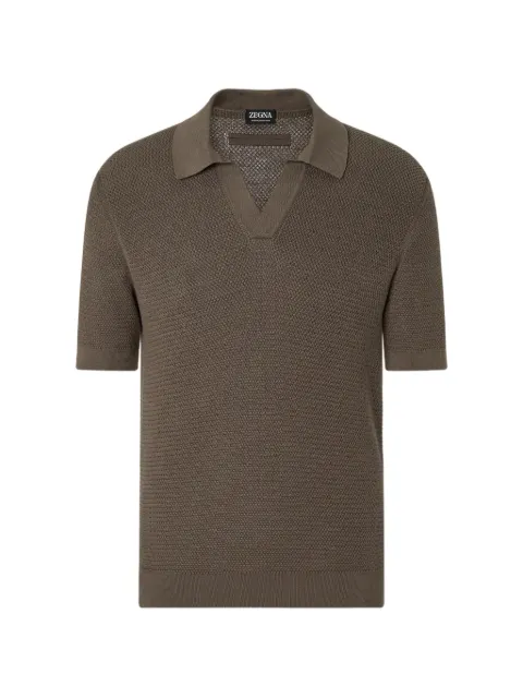 Zegna playera texturizada con cuello en V