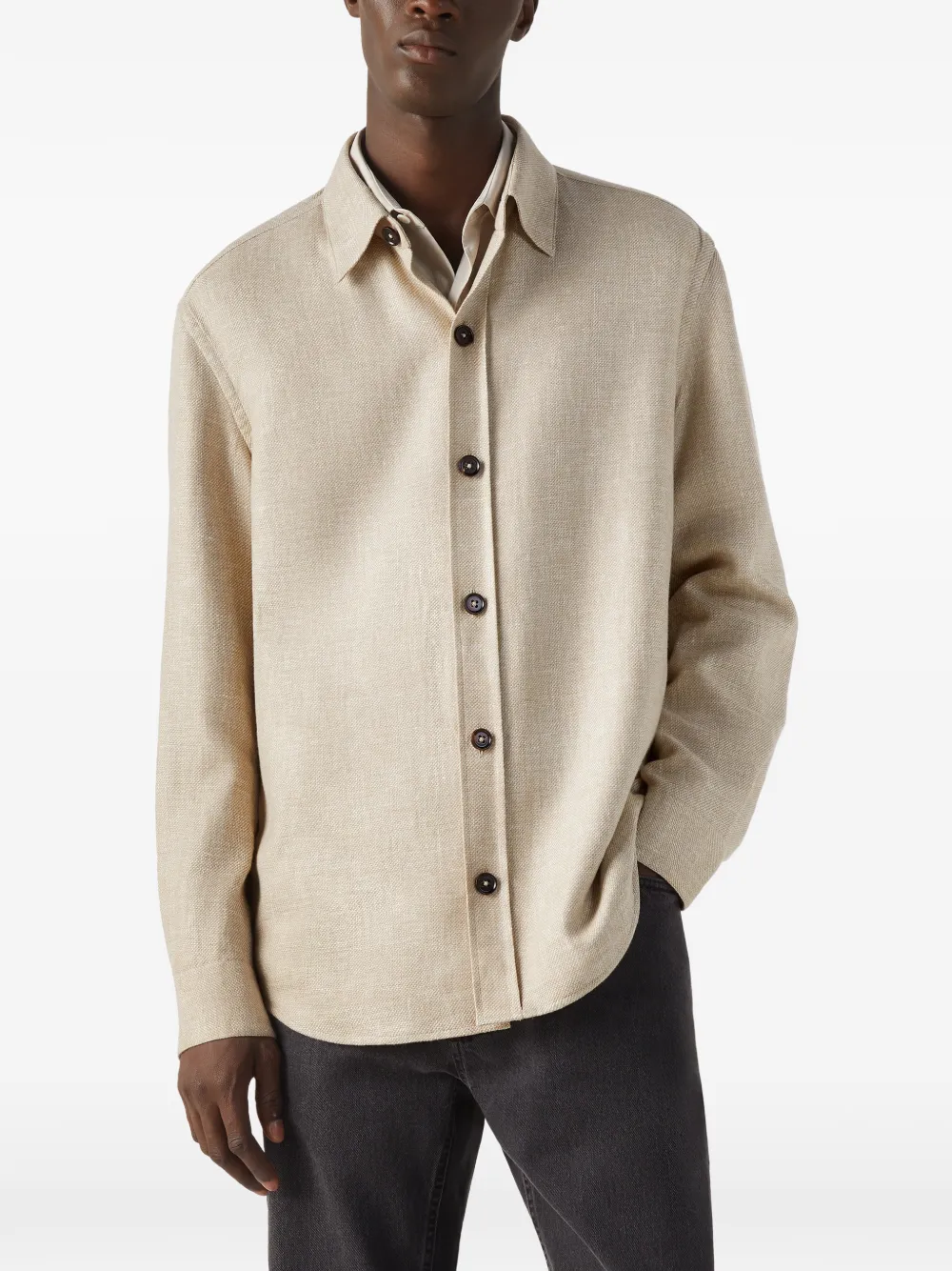  Zegna Button-up Shirt - Neutrals 