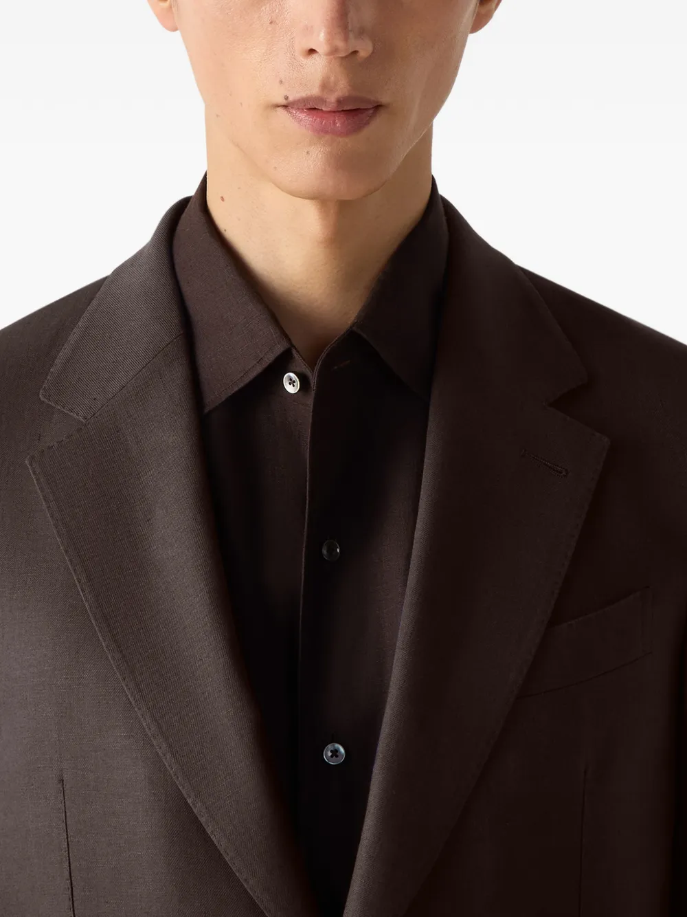 Zegna Jack met enkele rij knopen en gekerfde revers Bruin