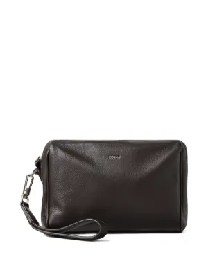TOM FORD grained-leather logo-stamp Wash Bag | Black | FARFETCH