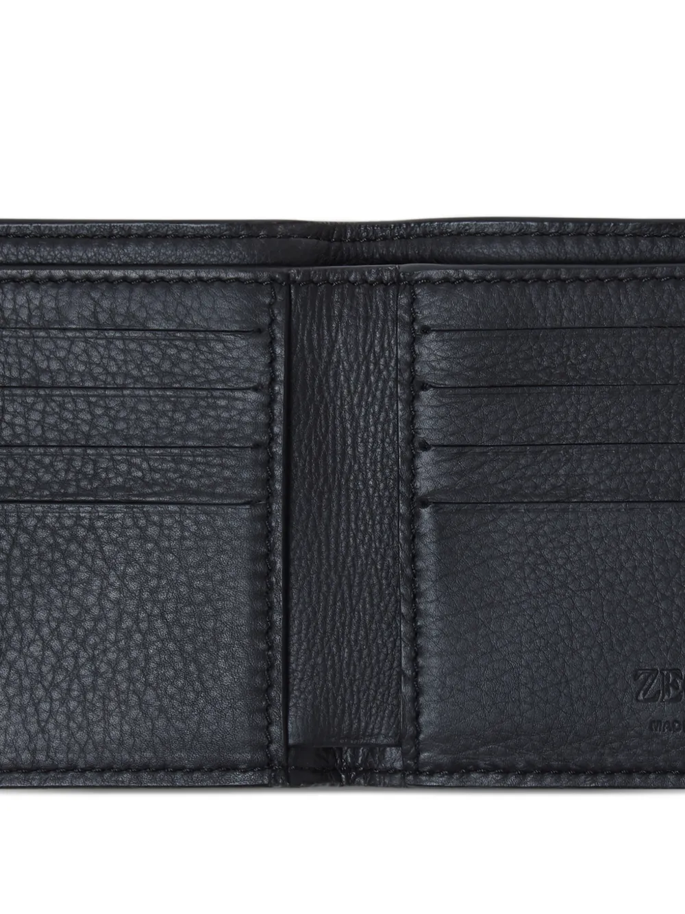  Zegna Leather Billfold Wallet - Black 