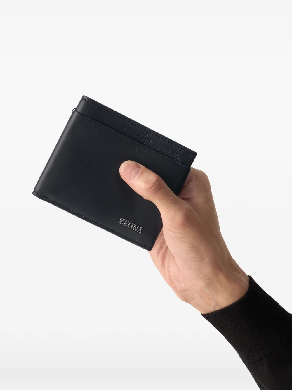 Zegna Leren portemonnee Zwart