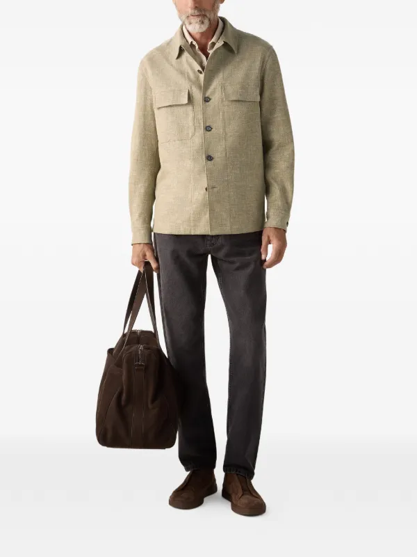 Zegna chest-pocket Shirt Jacket | Neutrals | FARFETCH BH