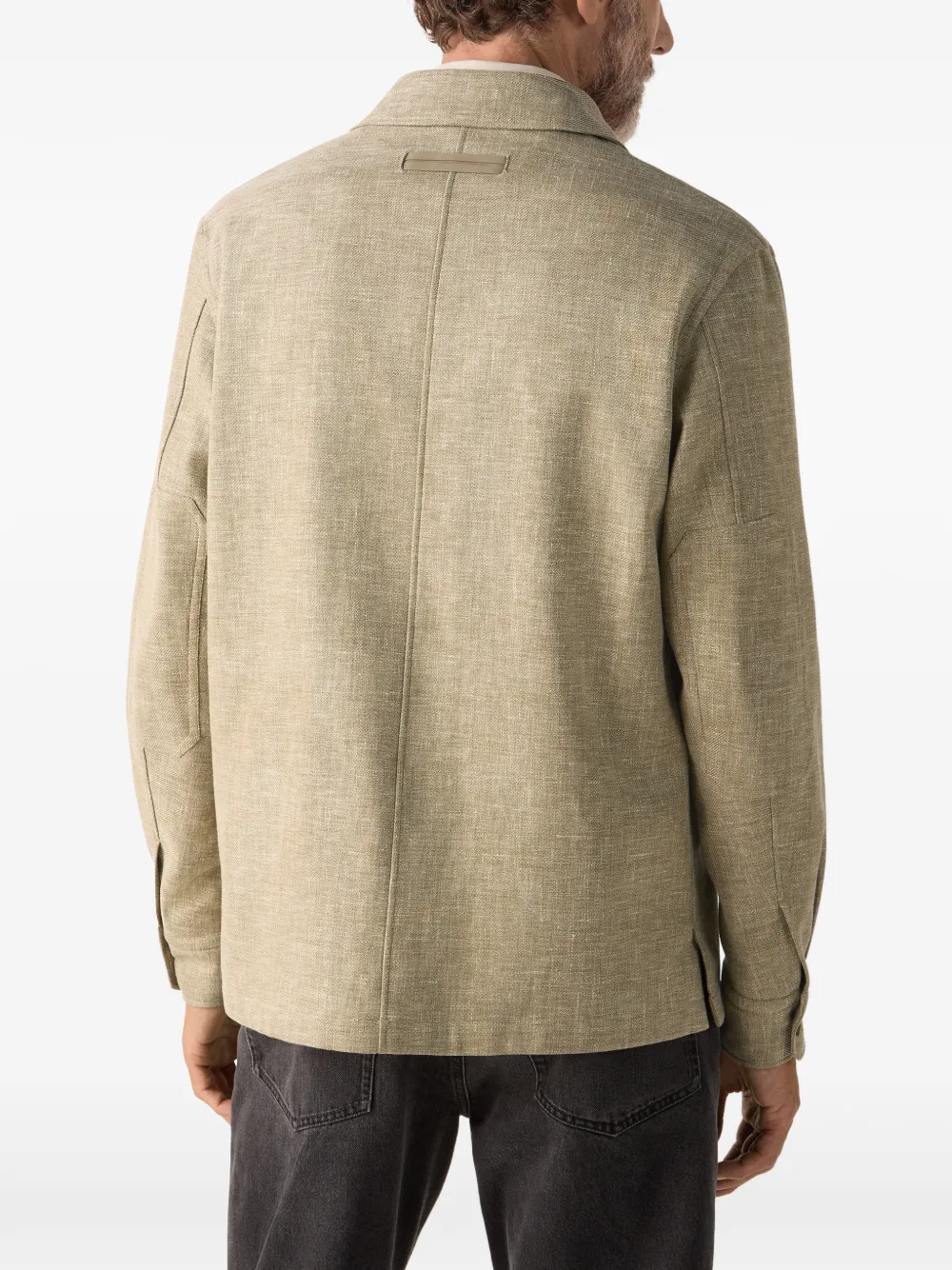 Zegna Shirtjack met borstzak Beige