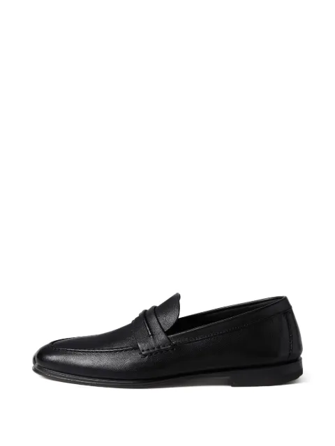 Zegna leather moccasin loafers