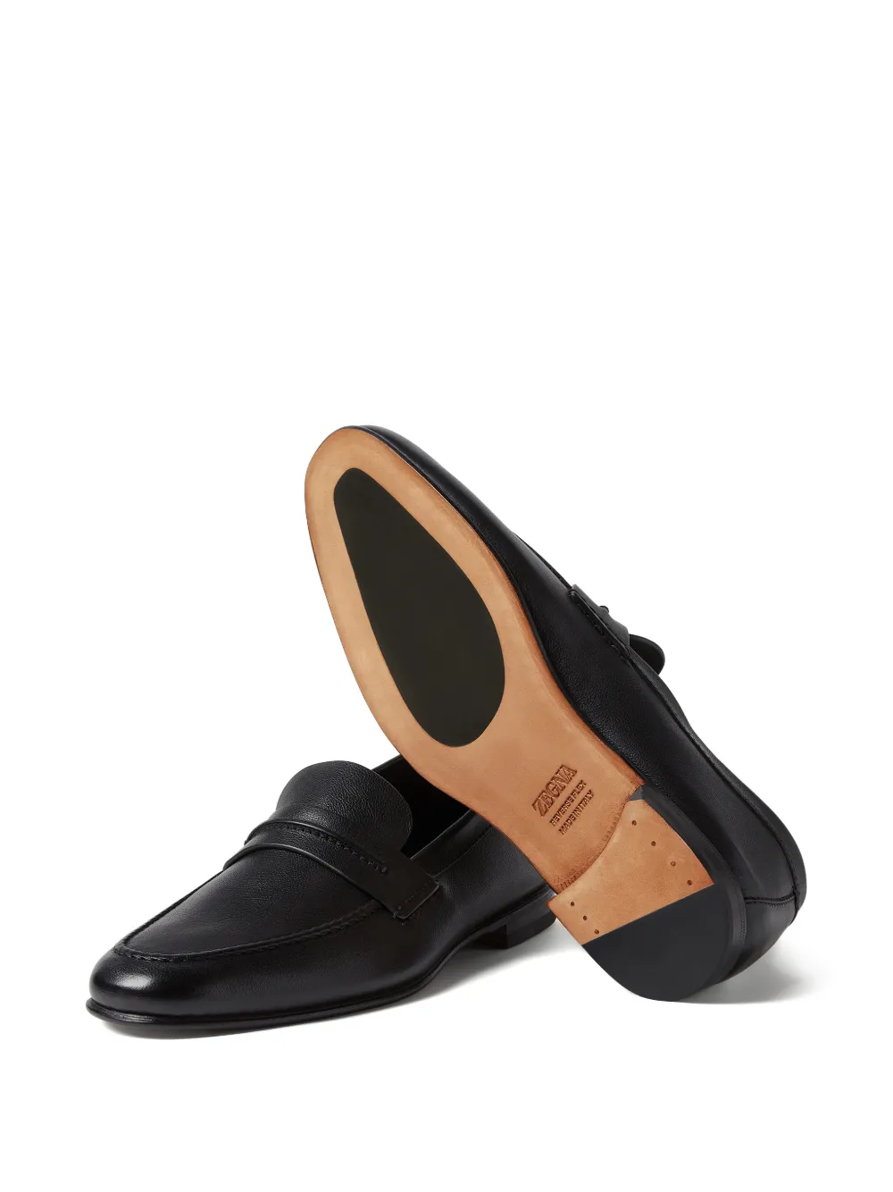 Zegna Leren loafers Zwart