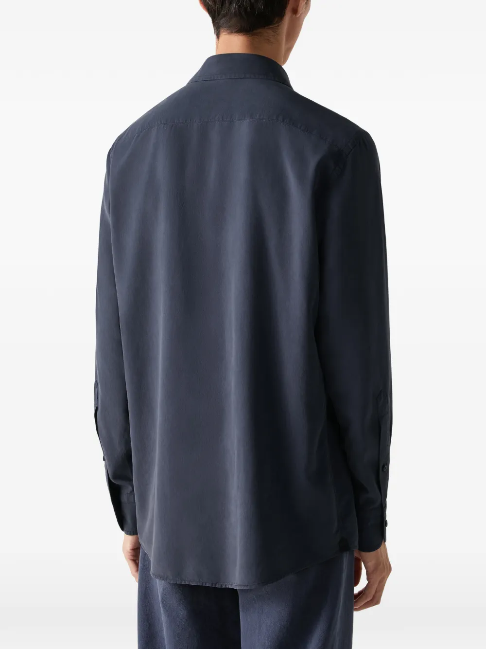 Zegna Zijden overhemd met knopen Blauw