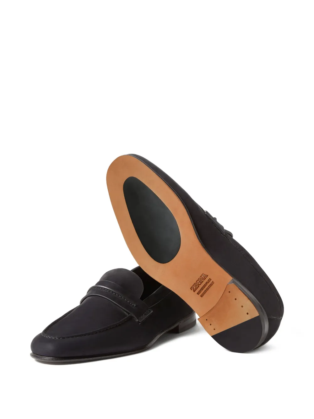 Zegna Leren loafers Blauw