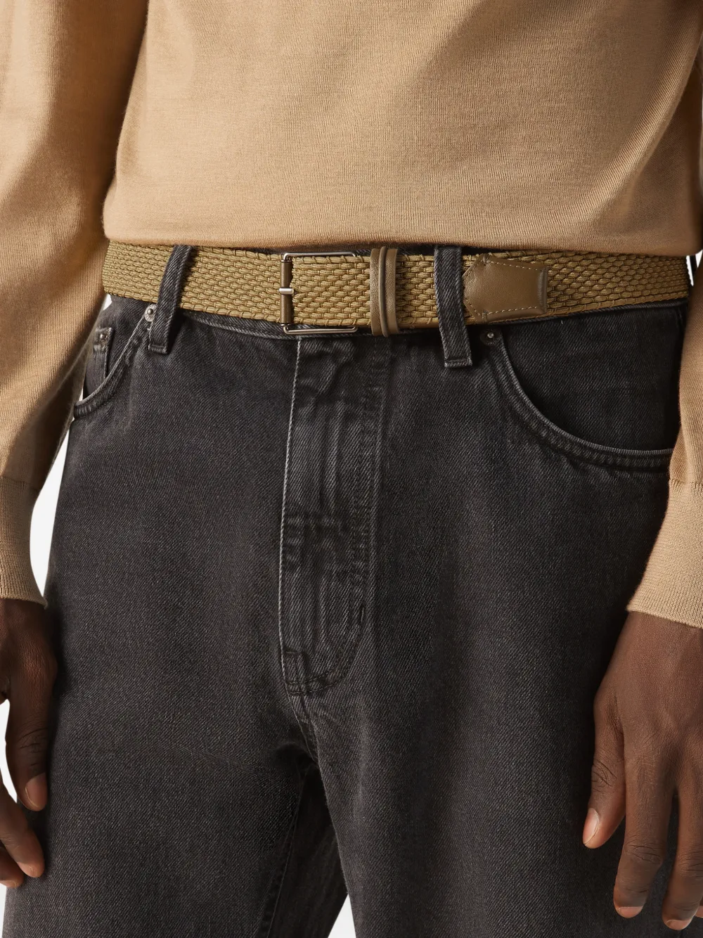 Zegna Geweven riem Beige