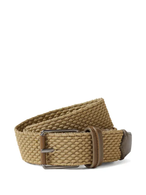 Zegna ceinture vert olive à design tressé