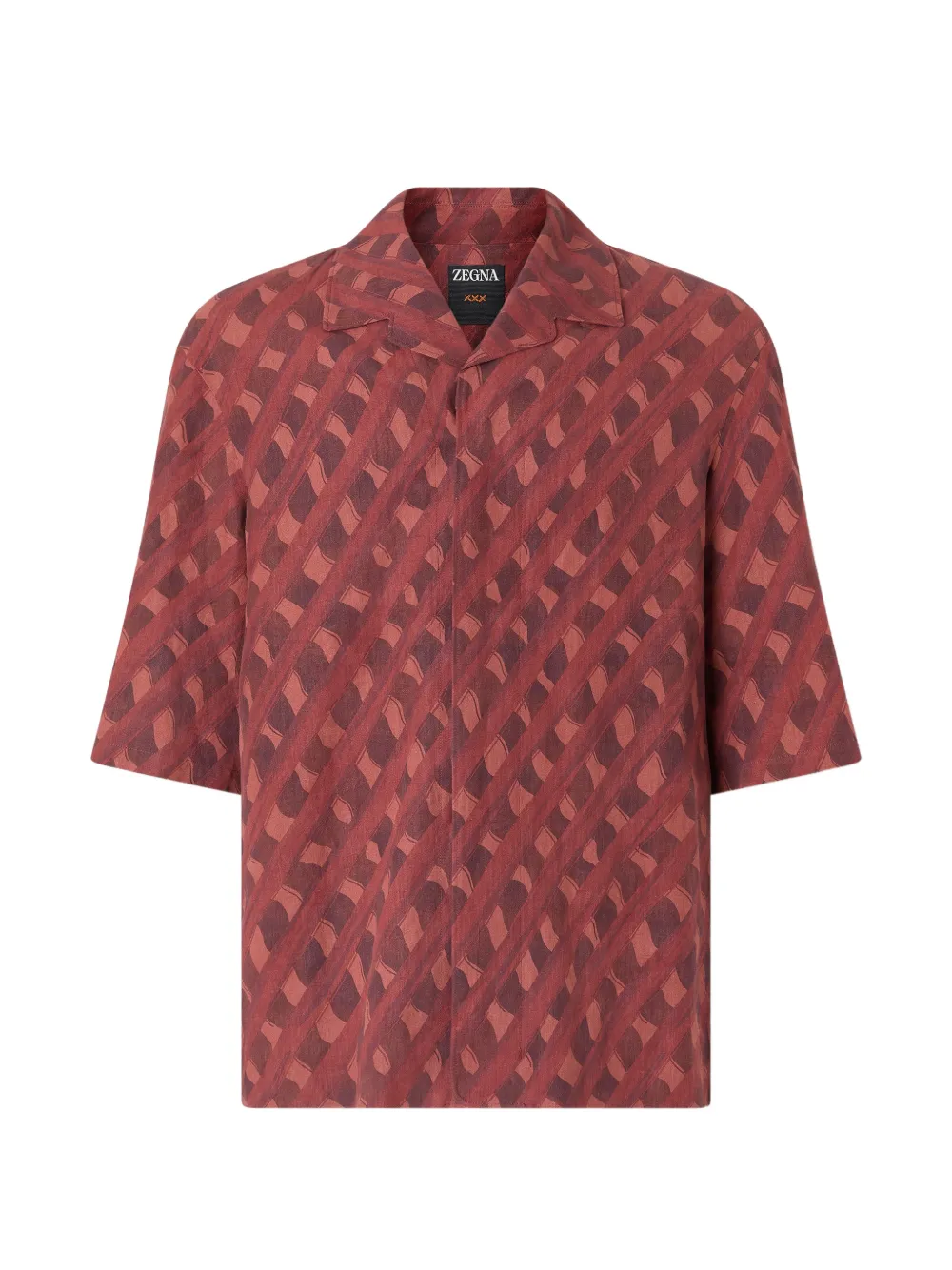 Zegna print linen shirt - Rosso