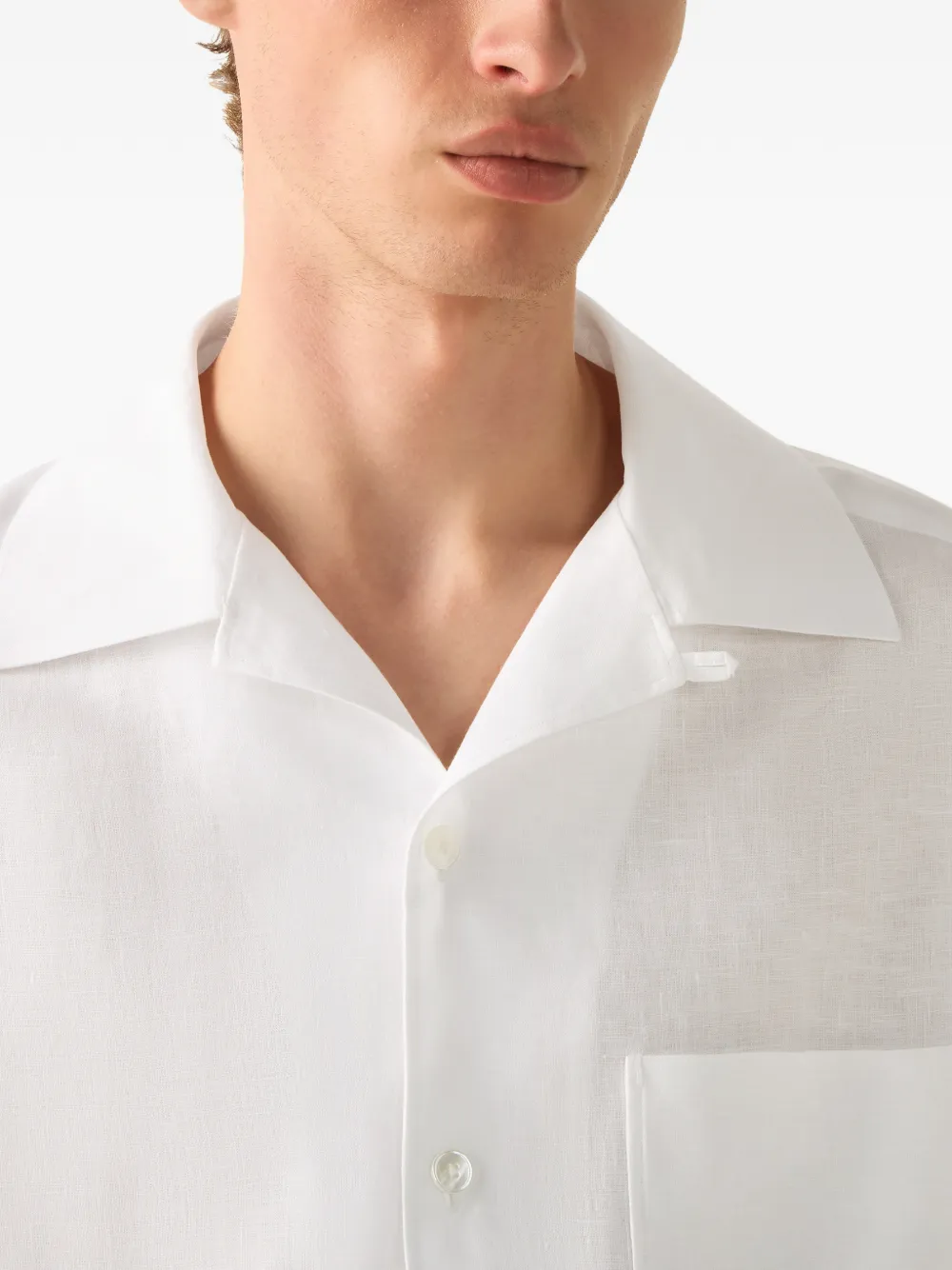 Zegna Overhemd met zak en korte mouwen Wit