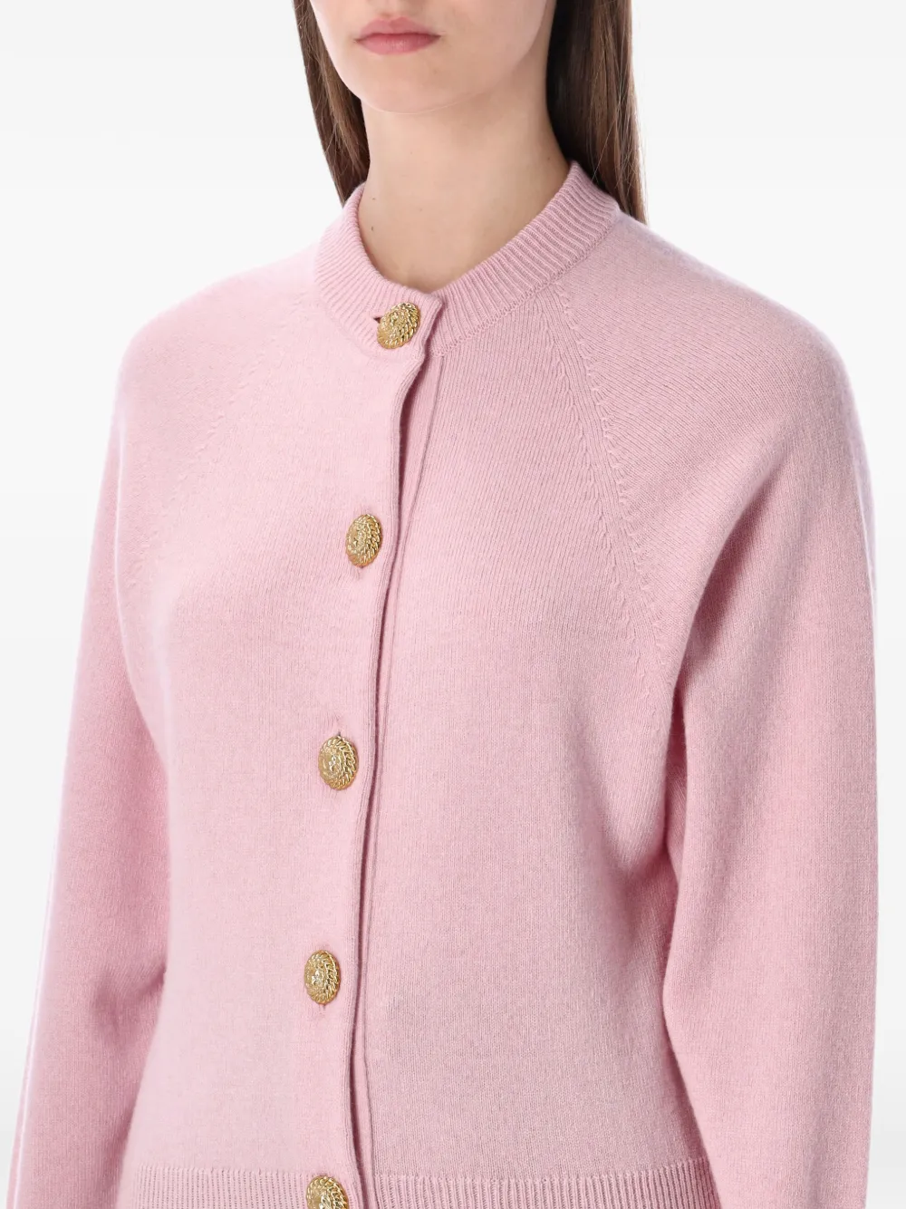  Balmain Buttoned Cardigan - Pink 