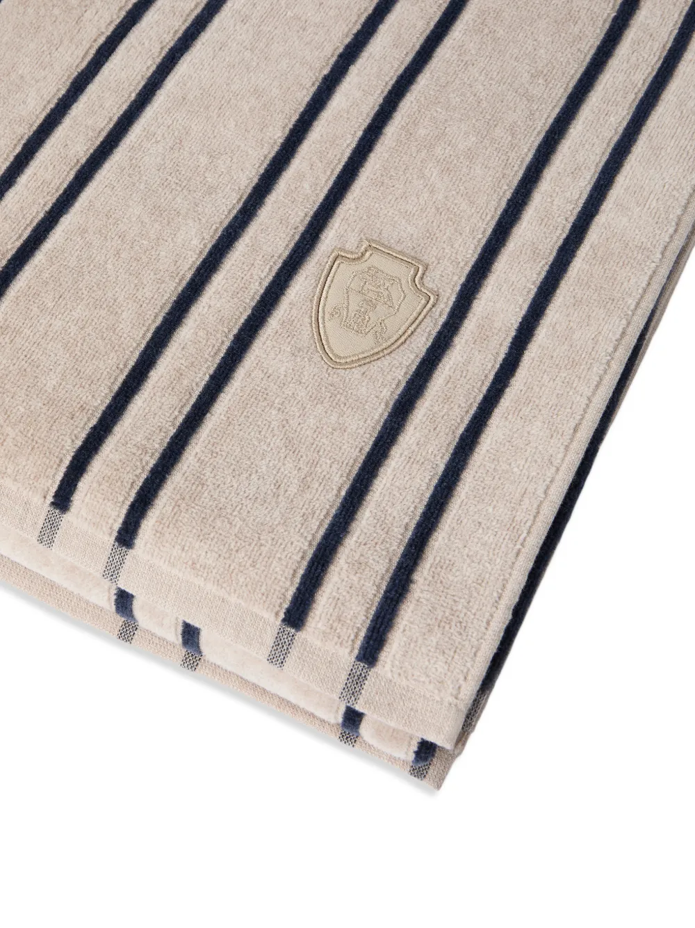 Striped Logo Cotton Terrycloth Towel
