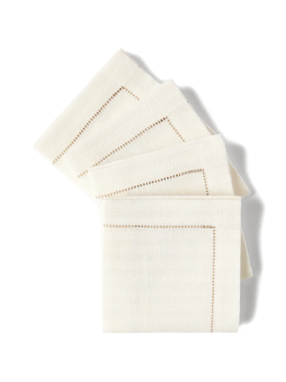 Brunello Cucinelli chalk striped large napkins (set of four) - Toni neutri