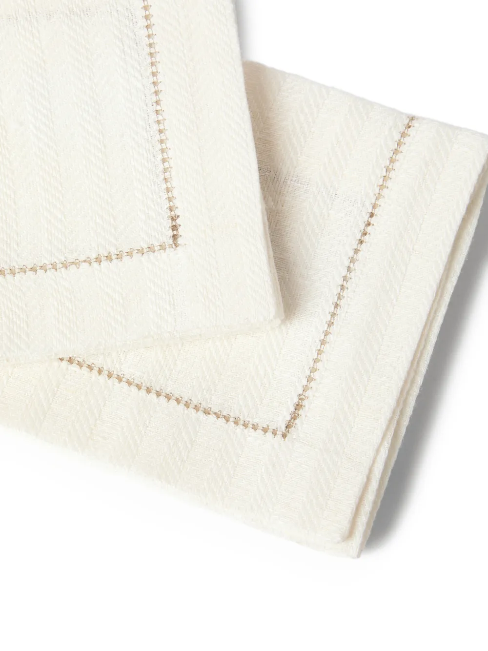  Brunello Cucinelli Chalk Striped Large Napkins (set Of Four) - Neutrals 