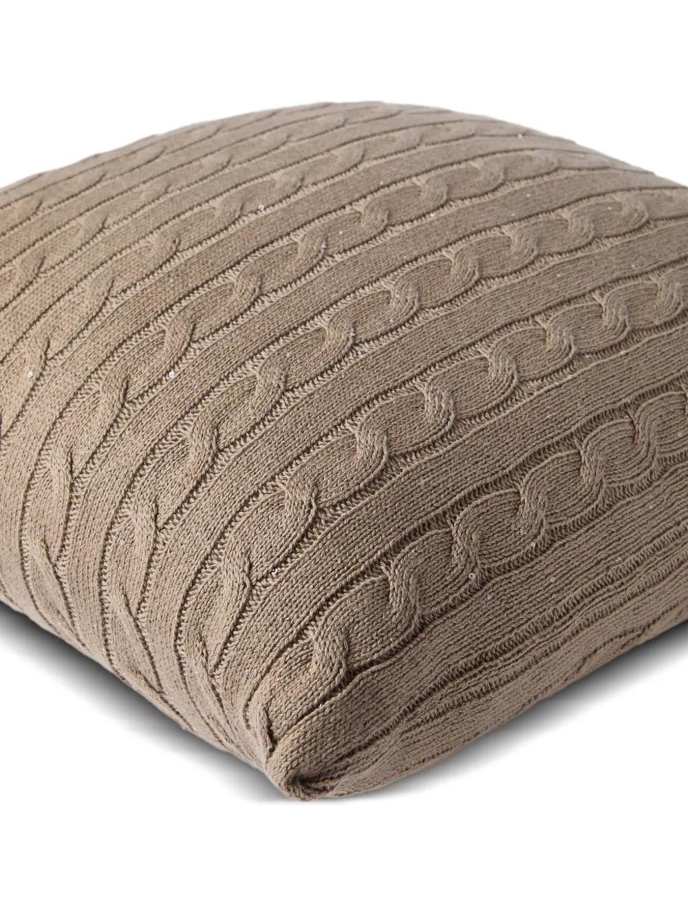  Brunello Cucinelli Cable-knit Cushion Pillow - Brown 