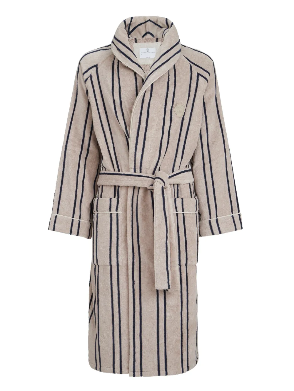 Brunello Cucinelli Accappatoio a righe - Toni neutri